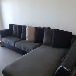 2-piece (Sofa Sectional +Corner Chaise) with accent pillows, Great Condition $150, need out by 4/27!
