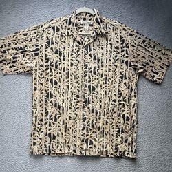Tori Richard Hawaiian Shirt Mens Large Button Up Bamboo Print Honolulu
