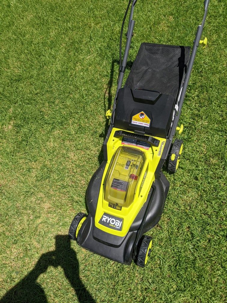 Ryobi 18 Volt 16 In Cordless Brushless Lawn Mower No Battery