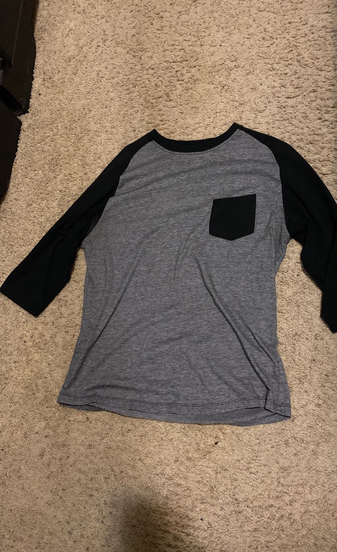 Retrofit Black And Grey Baseball Tee