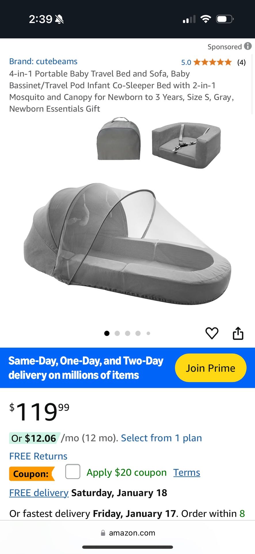 Brand New Baby Travel Bed