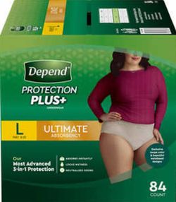 Depend Protection Plus Underwear Diapers  Size L and XL