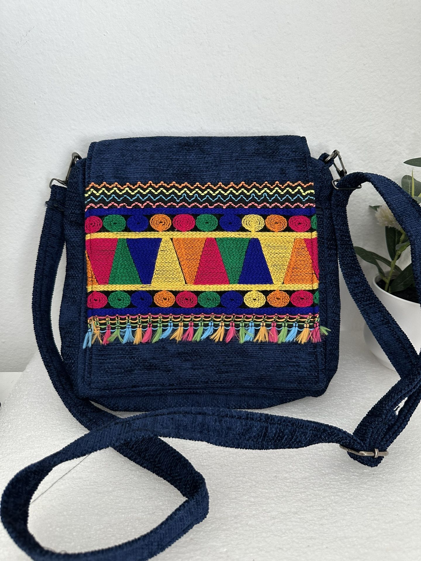 Colorful Embroidered Crossbody Bag