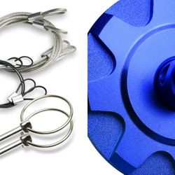 Universal JDM Blue Aluminum Hardware Bonnet Racing Hood Pin Lock Appearance Kit -(2-HDP-8218-BL