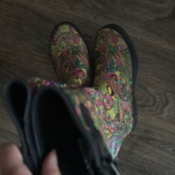 Multicolor Women Rain boots Size Seven