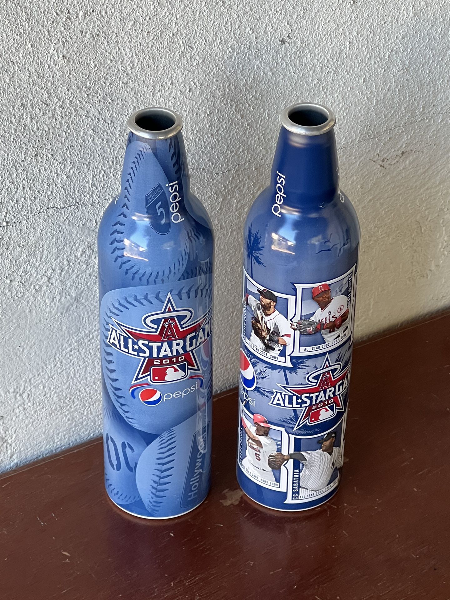 2010 MLB All-Star Game (2x) Limited Edition Commemorative Aluminum Pepsi Bottle -  6 Player Photo / All-Star Logo