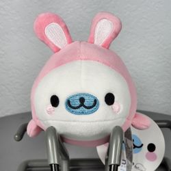 6" San-X Mamegoma Seal In Pink Bunny Costume Plush