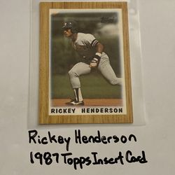 Rickey Henderson New York Yankees Hall of Fame Outfielder 1987 Topps Short Print Insert Mini Card. 