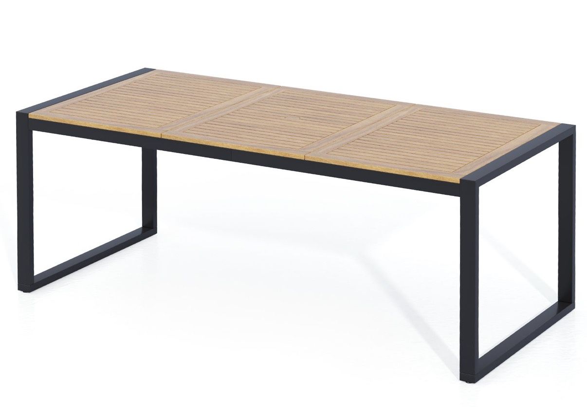 8-Person Outdoor Acacia Wood Dining Table Rectangular Patio Table