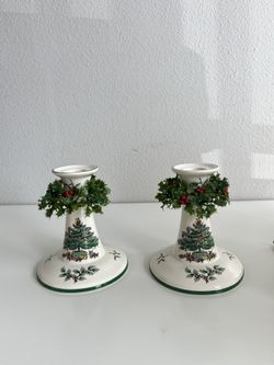 SPODE Set of 2 Tall Candle Holder