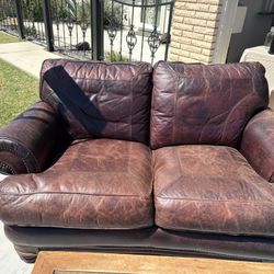 Leather Loveseat 