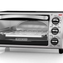 BLACK+DECKER 4-Slice Convection Oven, Stainless Steel, Curved Interior fits 64