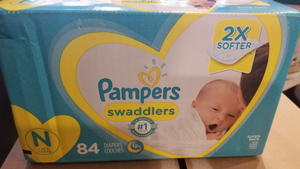 Pampers newborn swaddlers 84 count (NEW)