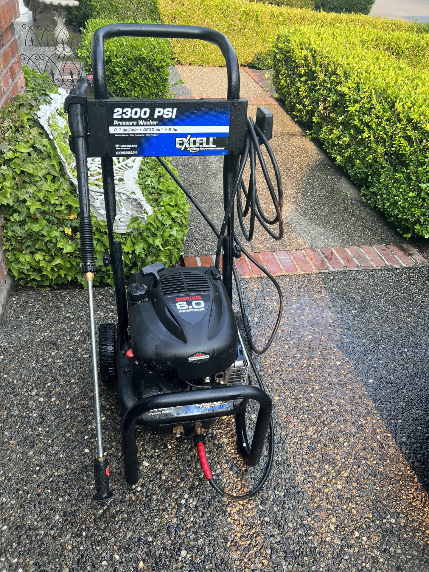 NICE EXCELL GAS PRESSURE WASHER! 6 HP 2300 PSI! STARTS AND RUNS GREAT!
