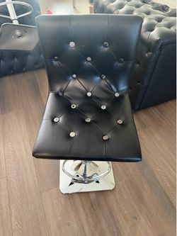 4 black leather bar chairs for $40