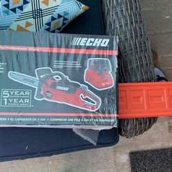 New ECHO 56V 18 in. Cordless Electric Battery Brushless Rear Handle Chainsaw Kit with 5.0Ah Battery and Charger