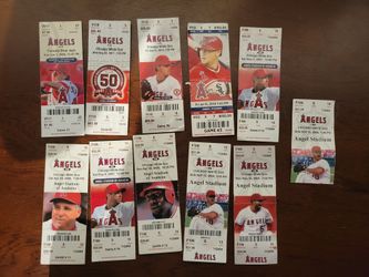 2011 Anaheim Angels Ticket And More Mike Trout Rookie Year Baseball Lot