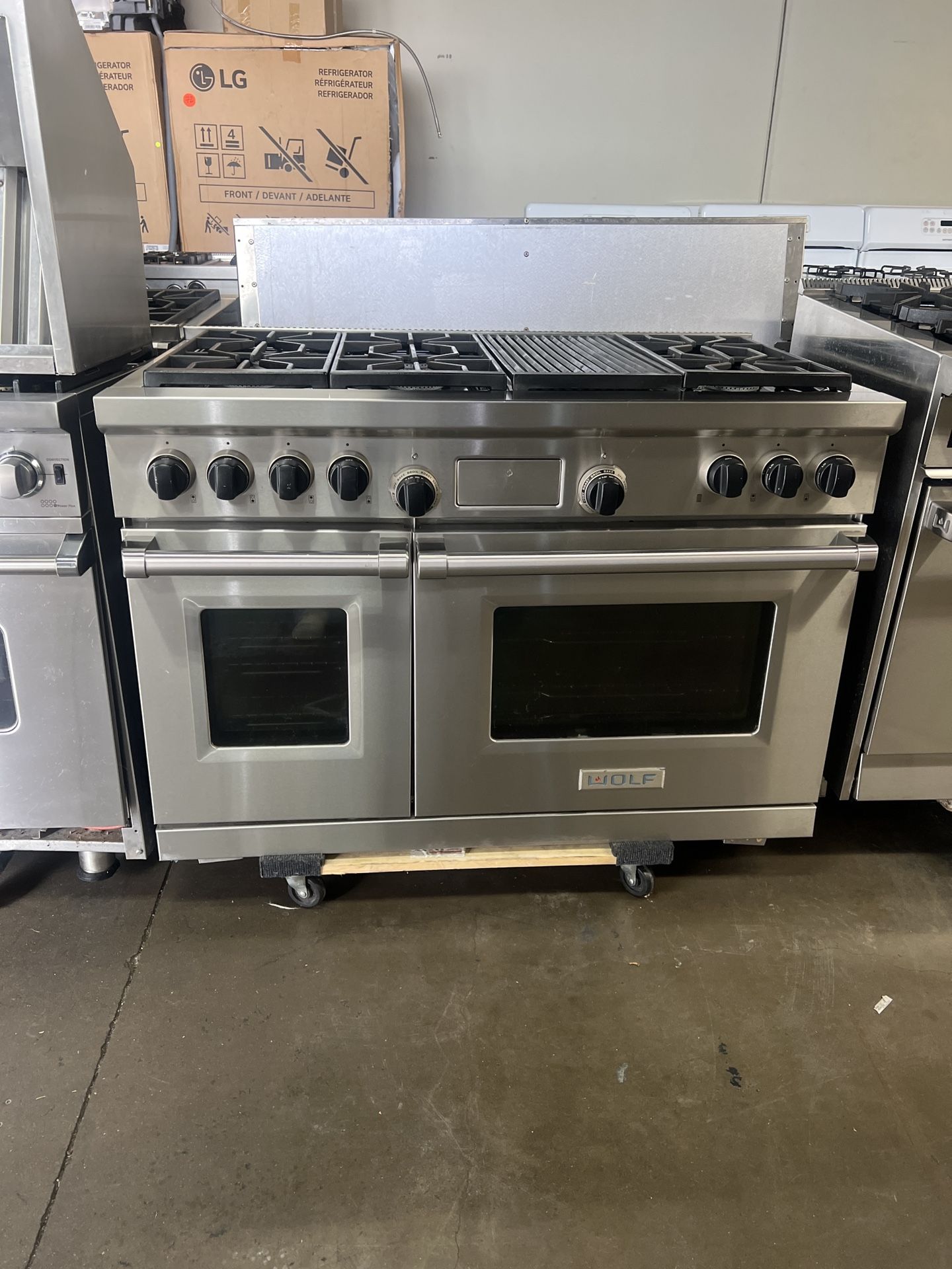 WOLF 48”WIDE DUAL FUEL RANGE STOVE STAINLESS STEEL