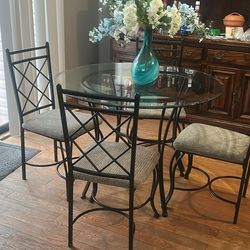 Glass kitchen table and chairs
