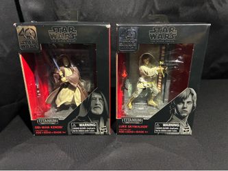 Star Wars The Black Series  40th Anniversary  Titanium. Lot of 6