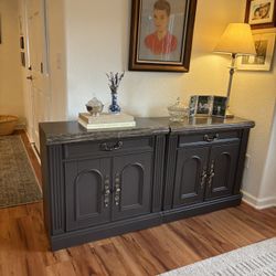 Vintage French Provincial Sideboards With Marble Edge