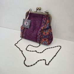 Handmade Fabric Clutch Purse with Chain Strap – Unique Pattern
