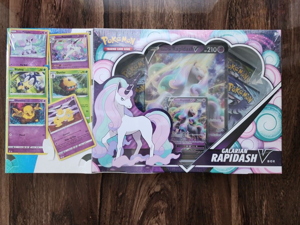New Unopened Galarian RAPIDASH VBOX POKEMON