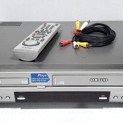 Samsung DVD-V1000 DVD VCR Combo Player Hi-Fi VHS + Remote, A/V Cable

