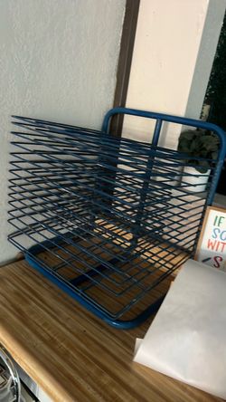 Blue Metal Wire Desktop Art holder