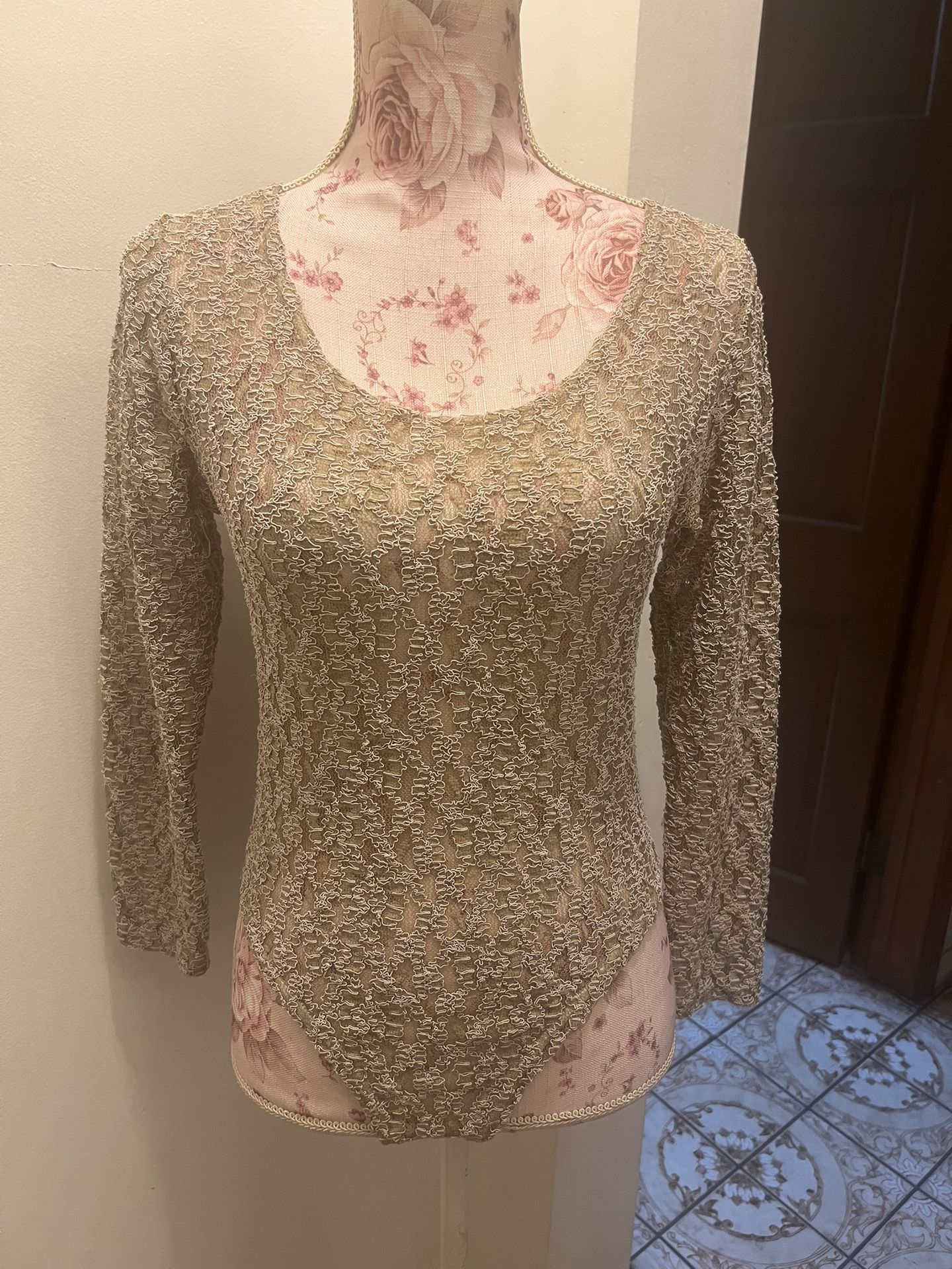 Cream Lace Bodysuit Size S-M