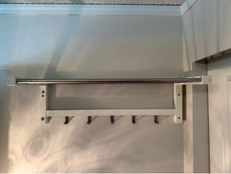 IKEA shelf with hooks white and metal