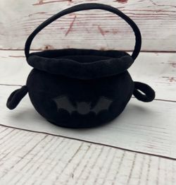 Spirit Halloween Plush costume Black Bat pot Trick or Treat Basket  .