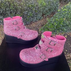 Pink Sparkly Boots size 9