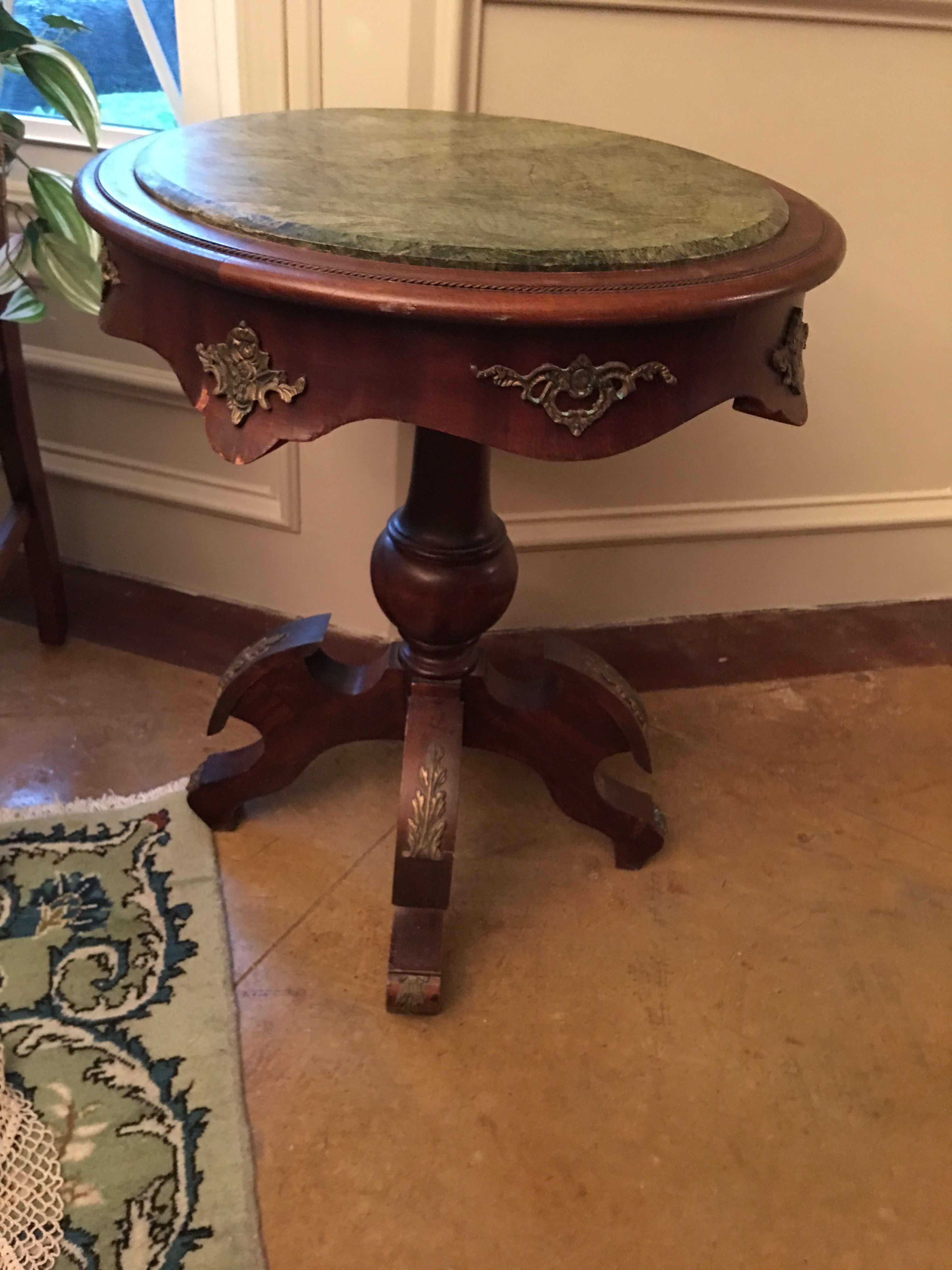 Antique Occasional Table Italian Marble Top