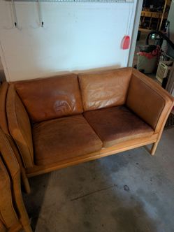 Vintage Danish modern Mogens Hansen couch and loveseat