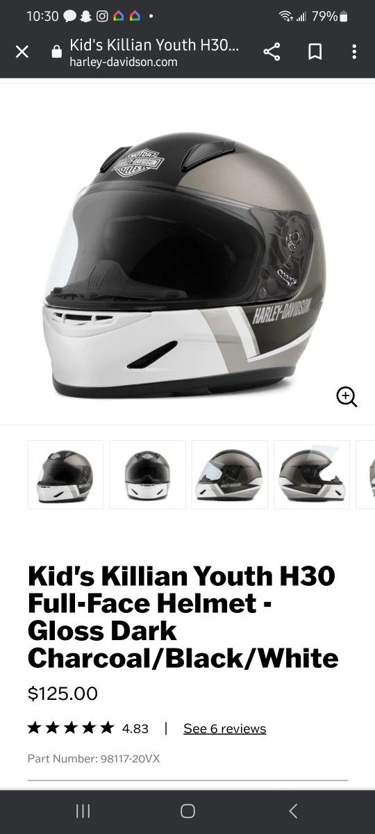 Harley-Davidson Killian Youth H30 Full-Face Motorcycle Helmet