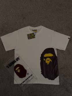 Bathing Ape White and Brown Big Ape Head Tee
