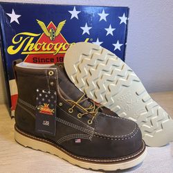 Thorogood Work Boots Motorcycle Boots 6” Moc Toe Safety Toe Steel Toe Mens Size 11.5 Made In USA