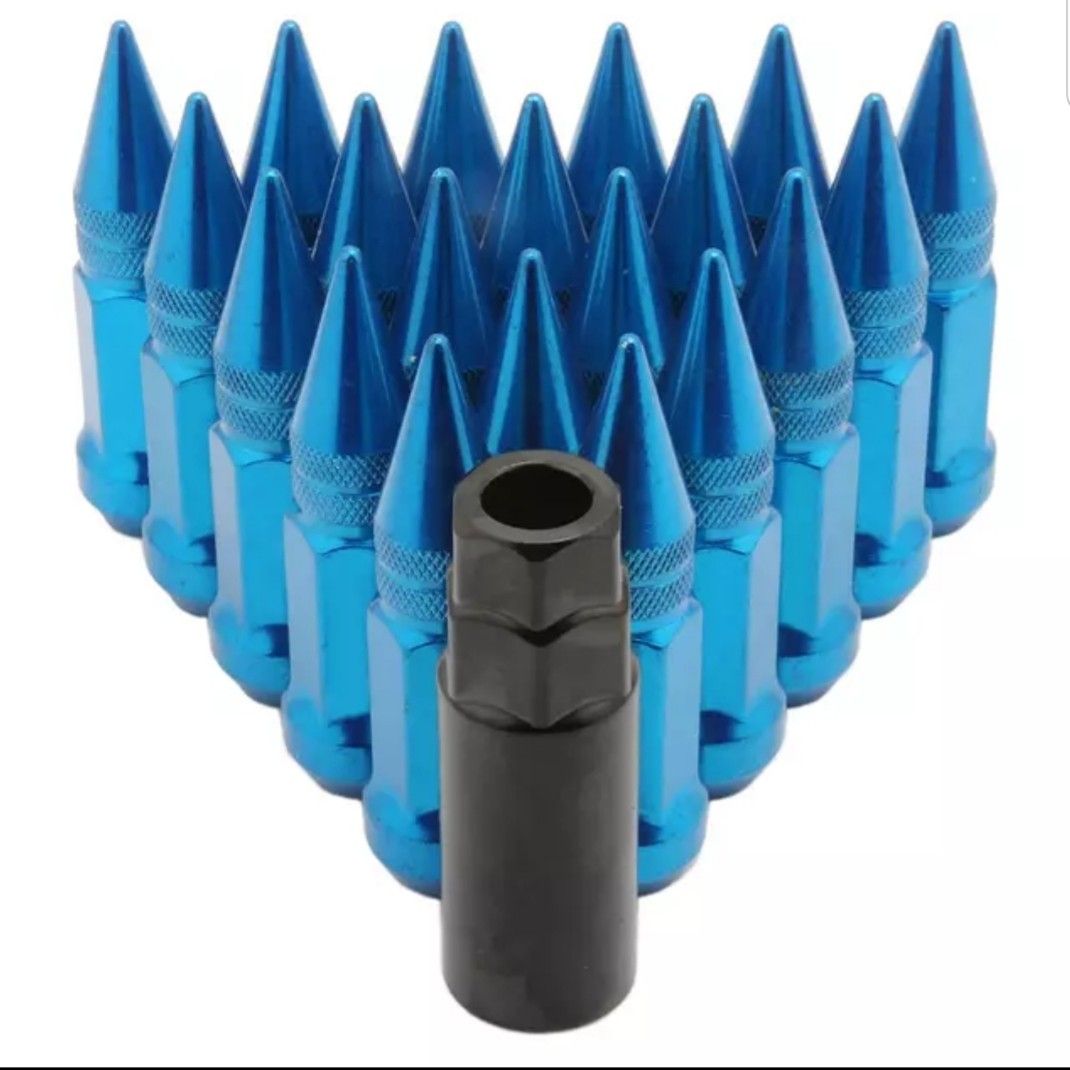 Ray's steel spike blue Lugnuts
