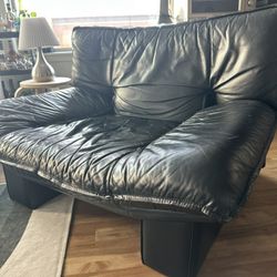 Mid-century Modern Leather Sofa Chair