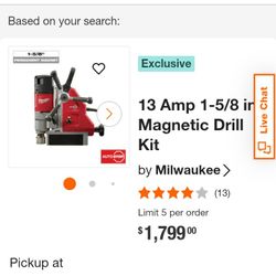 13amp 1⁵/⁸ In ElectroMagnetic Drill Kit