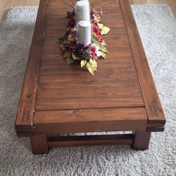 Antique Vintage Homemade Coffee Table. [62" x  29" x 12" ]. Mortise & Tenon Construction. 