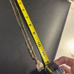 10k gold fiagro chain with buddha pendant