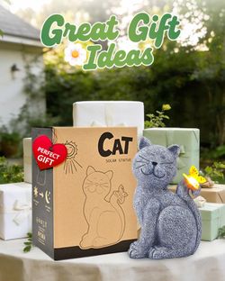 Outdoor Cat Statues for Garden: Clearance Butterfly Outdoor Decor for Patio Art, Lawn Ornaments...