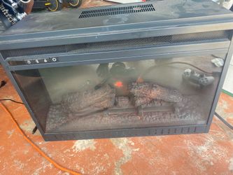 Electric Fireplace Insert with Faux Log Display