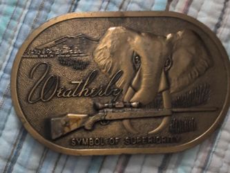 Weatherby Symbol of Superiority Brass Belt Buckle