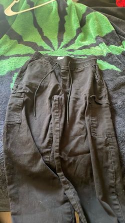 TELEPATIA Black Cargo Jogger Pants
