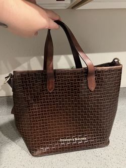 DOONEY & BOURKE Lilliana Brown Weaved Leather Satchel Handbag 