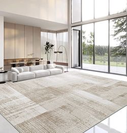Modern Living Room Rug, Diamond Khaki 