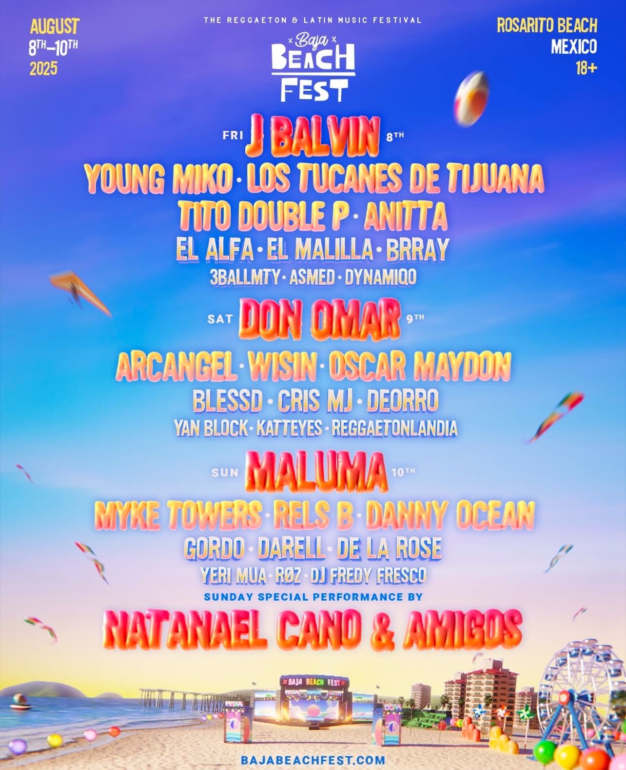 $800 - 2 BAJA BEACH FEST 3 DAY GA+ PASSES